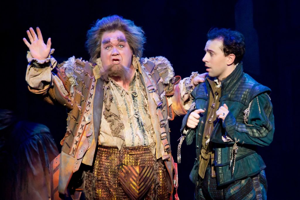 (L to R) Blake Hammond and Rob McClure in Something Rotten! presented by Broadway Sacramento at the 