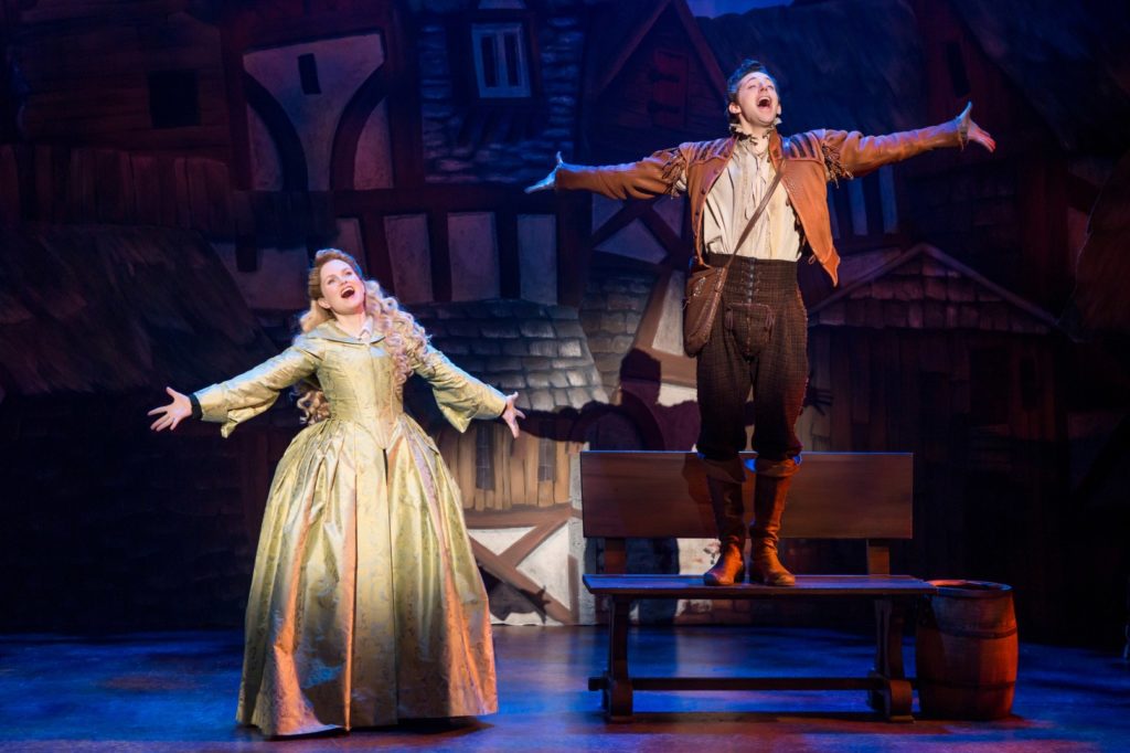 Autumn Hurlbert and Josh Grisetti in Something Rotten! presented by Broadway Sacramento at the Commu