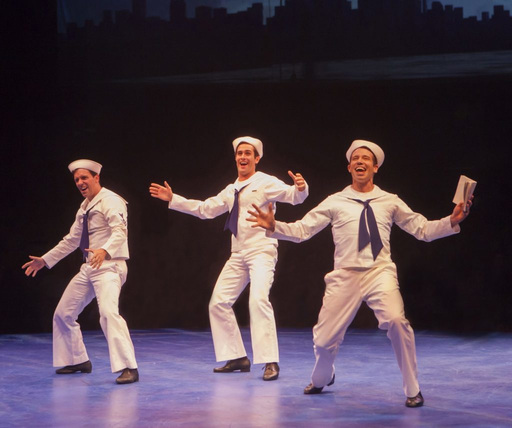 Clyde Alves as Ozzie, Sam Lips as Gabey and Matt Loehr as Chip in On the Town, produced by Music Cir