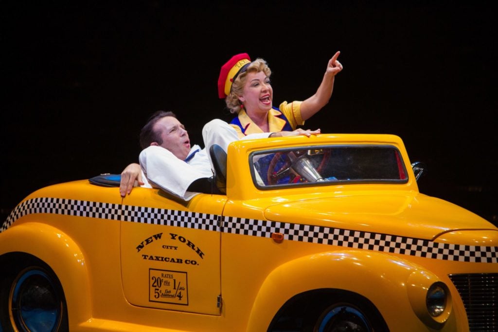 Matt Loehr as Chip and Jennifer Cody as Hildy Esterhazy in On the Town, produced by Music Circus at 