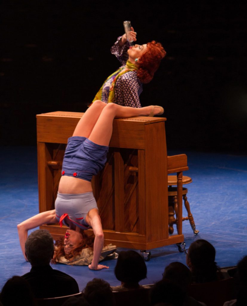 Susan Cella as Madame Maude P. Dilly and Courtney Iventosch as Ivy Smith in On the Town, produced by