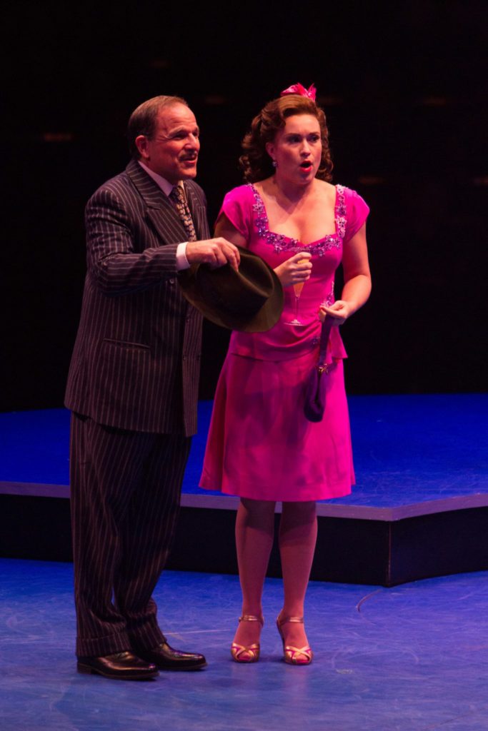 Donald Corren as Judge Pitkin W. Bridgework and Holly Ann Butler as Claire De Loone in On the Town, 