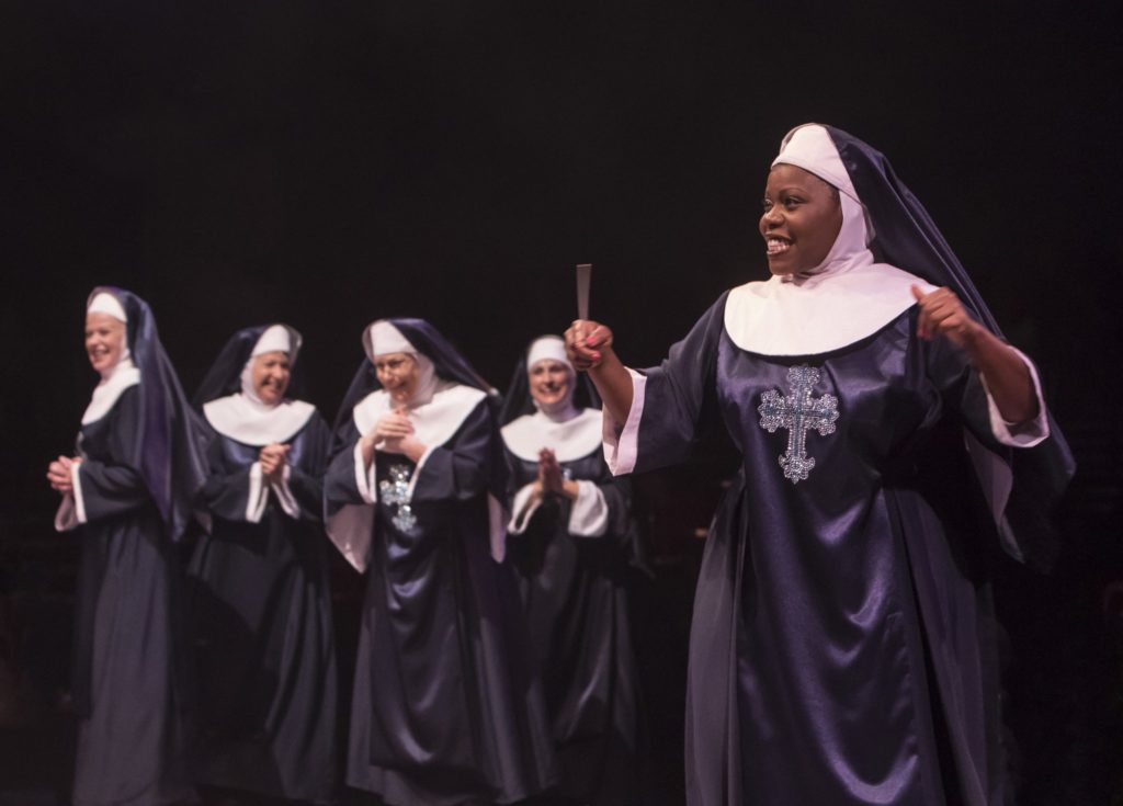 Zonya Love as Deloris Van Cartier and the company of Sister Act produced by Music Circus at the Well