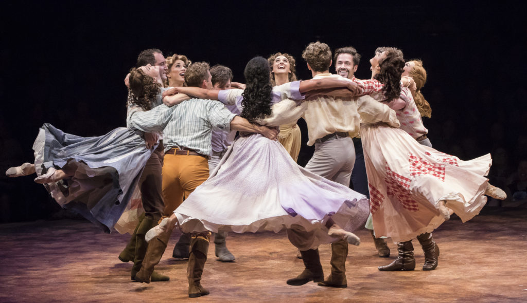 The Brides and The Brothers in SEVEN BRIDES FOR SEVEN BROTHERS, produced by Broadway At Music Circus