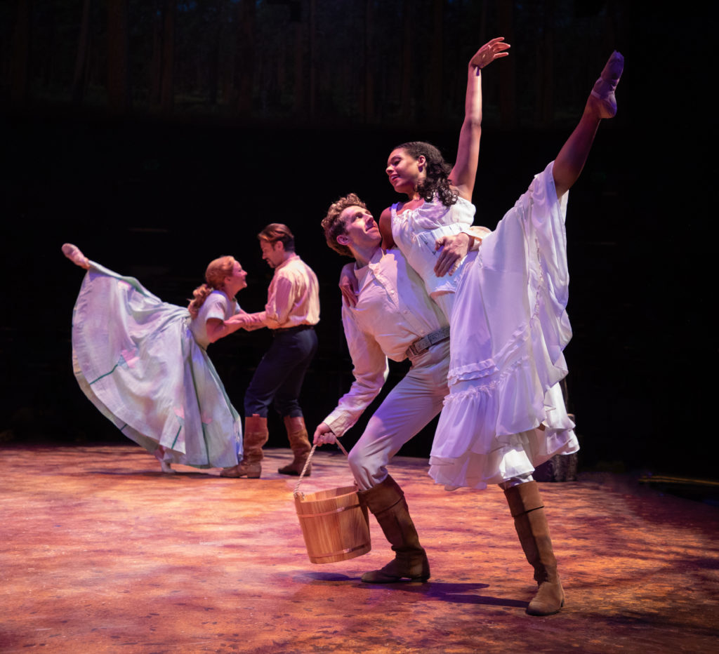 (from L to R) Ashley Arcement as Sarah, Eric Sciotto as Frank Pontipee, Graham Keen as Caleb Pontipe