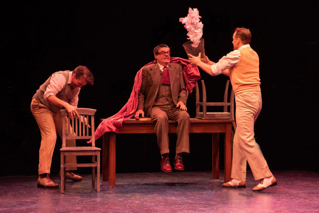 (from L to R) Matt Loehr as Cosmo Brown, Stuart Marland as Diction Teacher and Noah Racey as Don Loc