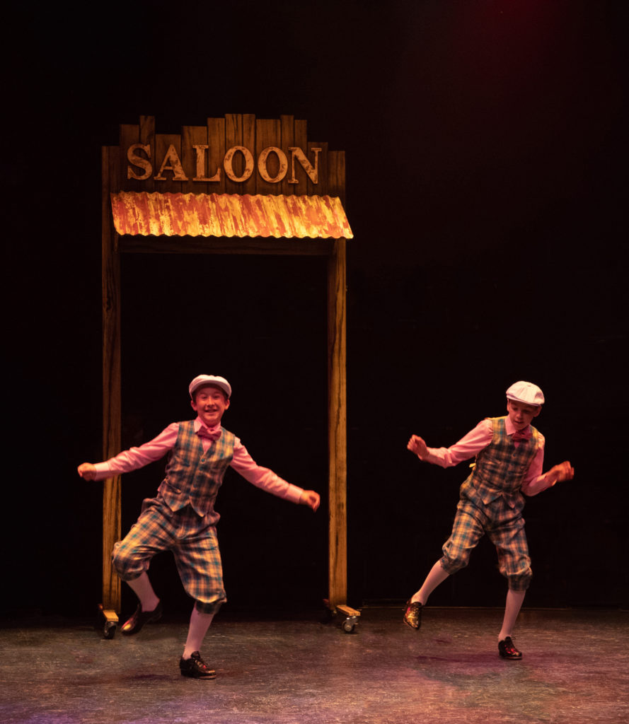 (from L to R) Michael Stark as Young Cosmo and Luke Lowe as Young Don in SINGIN' IN THE RAIN, produc