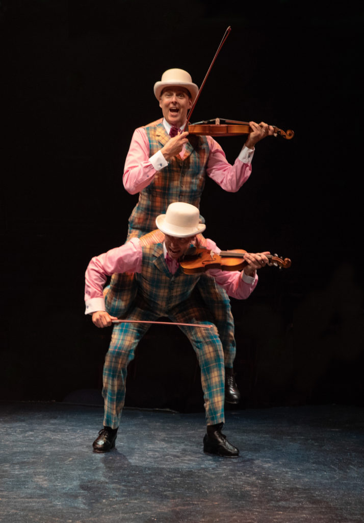 (from top to bottom) Noah Racey as Don Lockwood and Matt Loehr as Cosmo Brown in SINGIN' IN THE RAIN