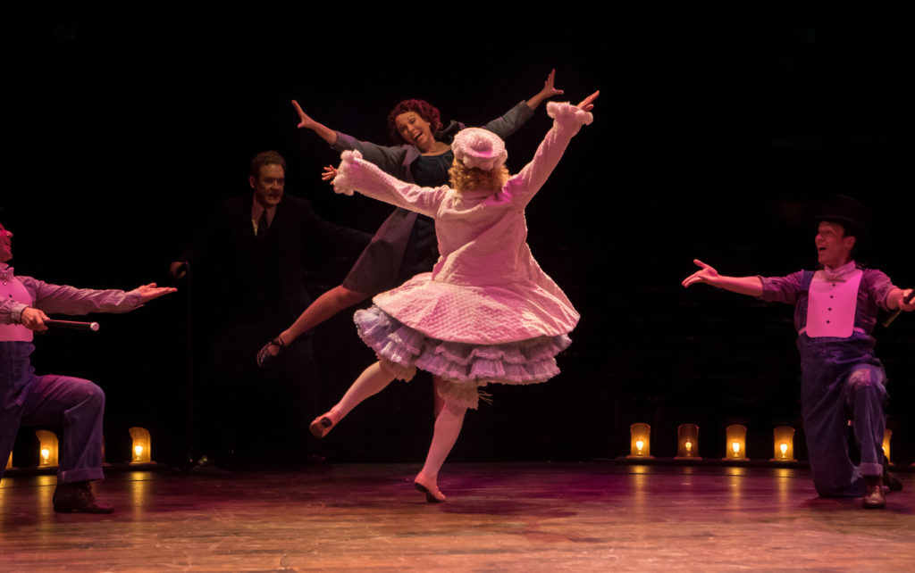 (from L to R) KC Fredericks as L.A., David Hess as Herbie, Carolee Carmello as Rose, Chelsea Turbin 