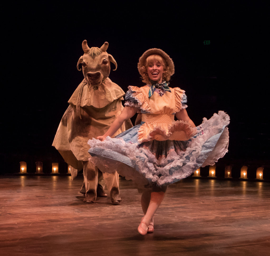 Chelsea Turbin as June with Caroline the Cow in GYPSY, produced by Broadway At Music Circus at the W