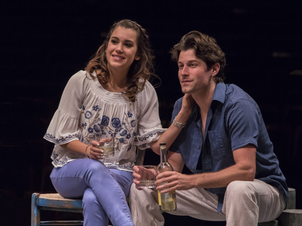 Francesca Arostegui as Sophie Sheridan and Michael Campayno as Sky in MAMMA MIA!, produced by Broadw