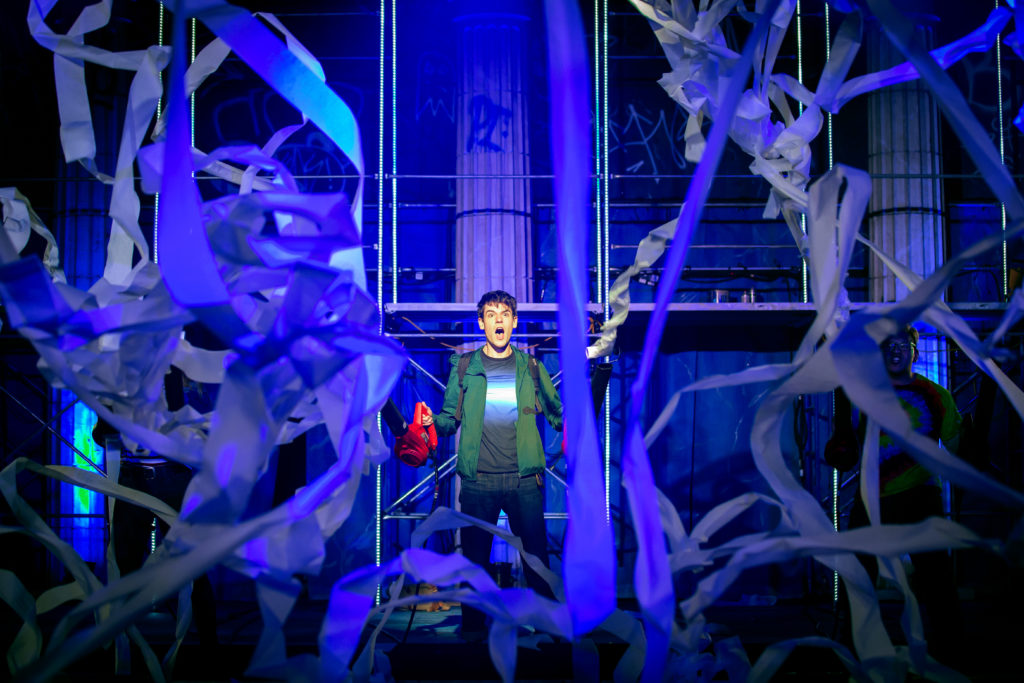 Chris McCarrell and the company of THE LIGHTNING THIEF: THE PERCY JACKSON MUSICAL presented by Broadway On Tour at the Sacramento Community Center Theater Apr. 19-21, 2019. Photo by Jeremy Daniel.