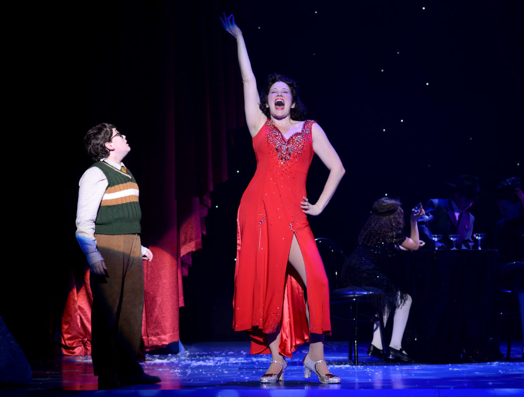 Avital Ausileen as Miss Shields and Evan Gray as Ralphie in A CHRISTMAS STORY, THE MUSICAL presented by Broadway On Tour at Memorial Auditorium Nov. 8-17, 2019. Photo by Gary Emord Netzley.