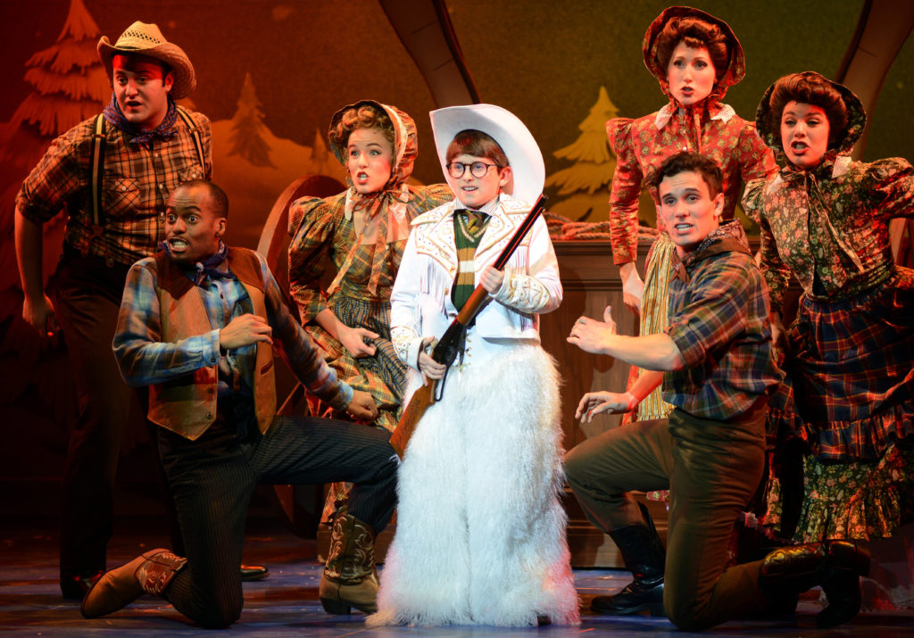 Colton Maurer as Ralphie and the company of A CHRISTMAS STORY, THE MUSICAL presented by Broadway On Tour at Memorial Auditorium Nov. 8-17, 2019. Photo by Gary Emord Netzley.