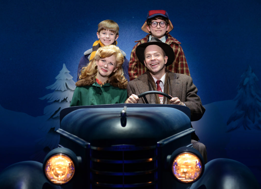 Susannah Jones as Mother, Christopher Swan as The Old Man, Cal Alexander as Randy, and Colton Maurer as Ralphie in A CHRISTMAS STORY, THE MUSICAL presented by Broadway On Tour at Memorial Auditorium Nov. 8-17, 2019. Photo by Gary Emord Netzley.