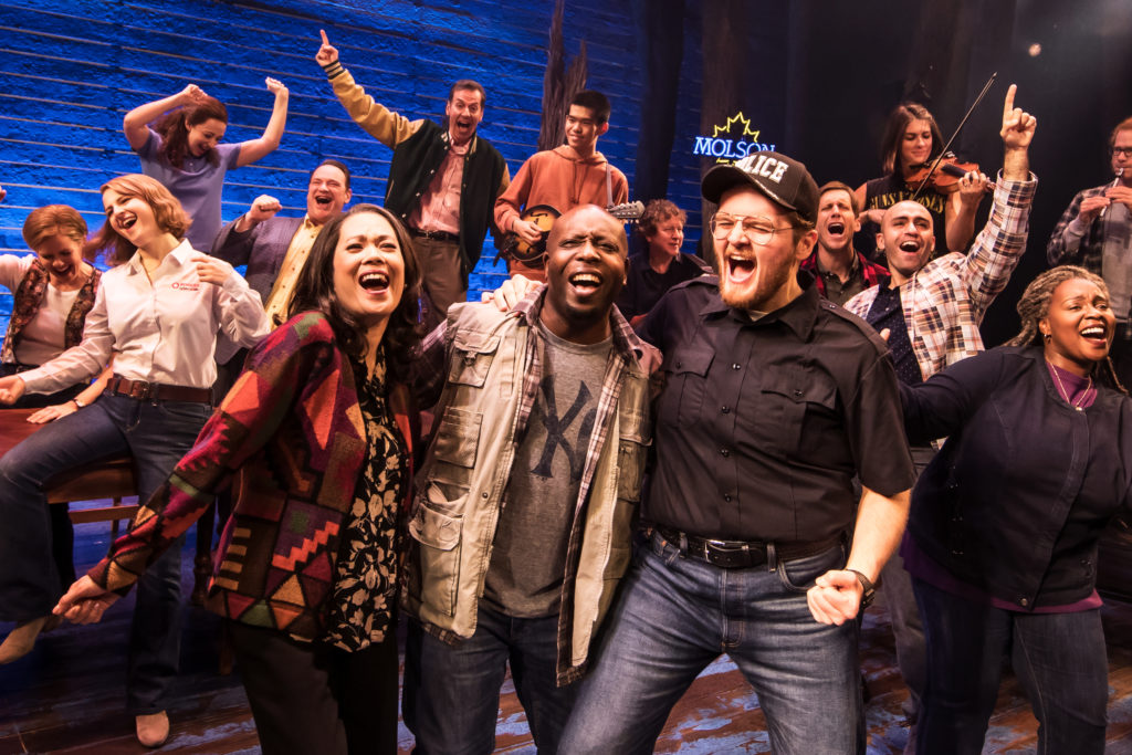 Company of COME FROM AWAY presented by Broadway On Tour September 20 – 25, 2022 at Safe Credit Union Performing Arts Center. Photo by Matthew Murphy.