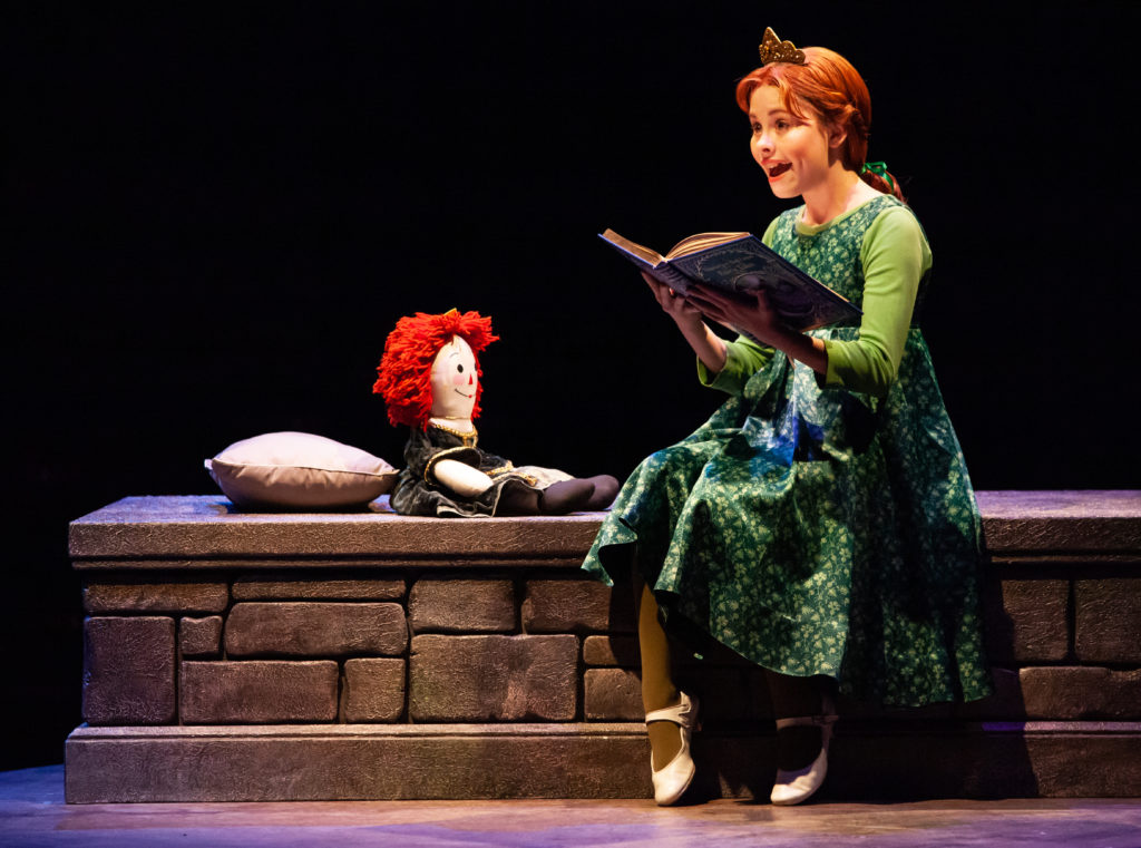 Mia Fisher as Young Fiona in SHREK THE MUSICAL produced by Broadway At Music Circus at the Wells Fargo Pavilion June 11-16. Photo by Charr Crail.