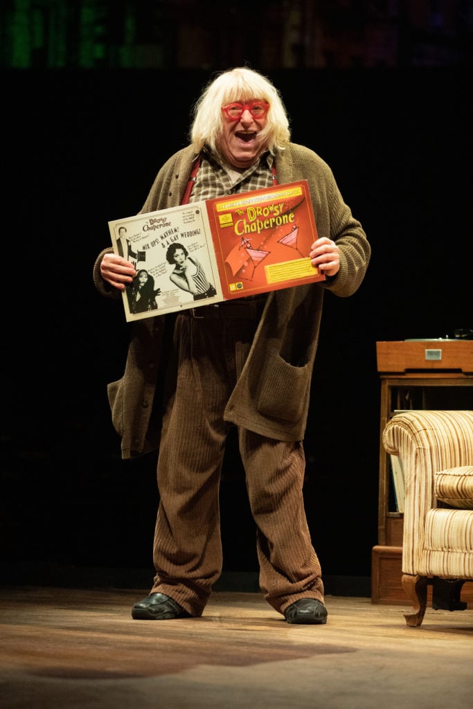 Bruce Vilanch as Man in Chair in THE DROWSY CHAPERONE produced by Broadway At Music Circus at the Wells Fargo Pavilion July 9-14. Photo by Kevin Graft.