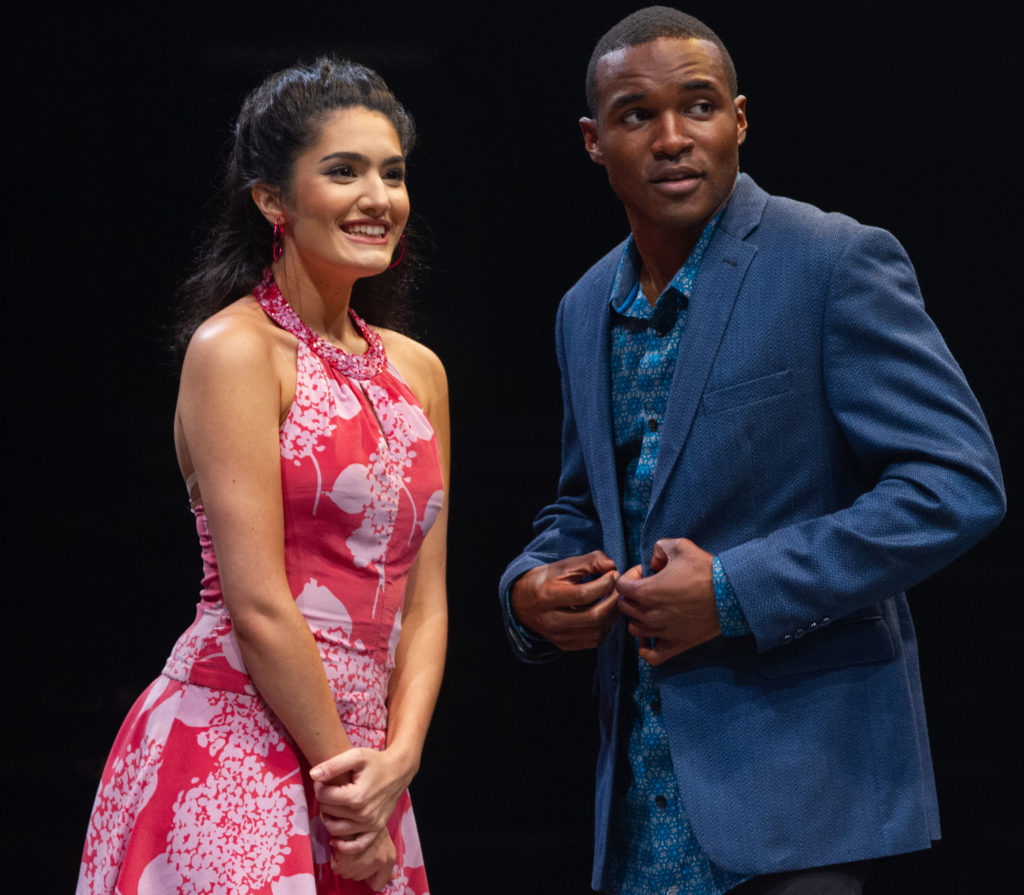 Didi Romero as Nina and Gerald Caesar as Benny in the Broadway At Music Circus production of IN THE HEIGHTS at the Wells Fargo Pavilion August 20-25. Photo by Kevin Graft.