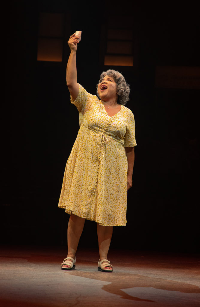 Rayanne Gonzales as Abuela Claudia in the Broadway At Music Circus production of IN THE HEIGHTS at the Wells Fargo Pavilion August 20-25. Photo by Kevin Graft.