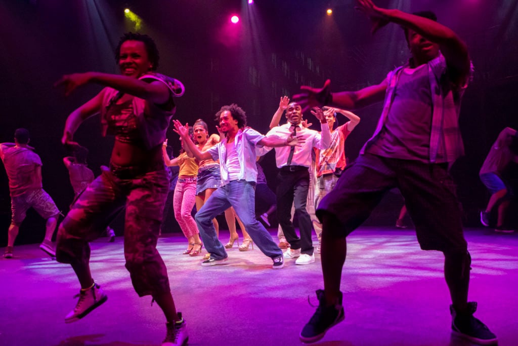 The company of IN THE HEIGHTS produced by Broadway At Music Circus at the Wells Fargo Pavilion August 20-25. Photo by Charr Crail.