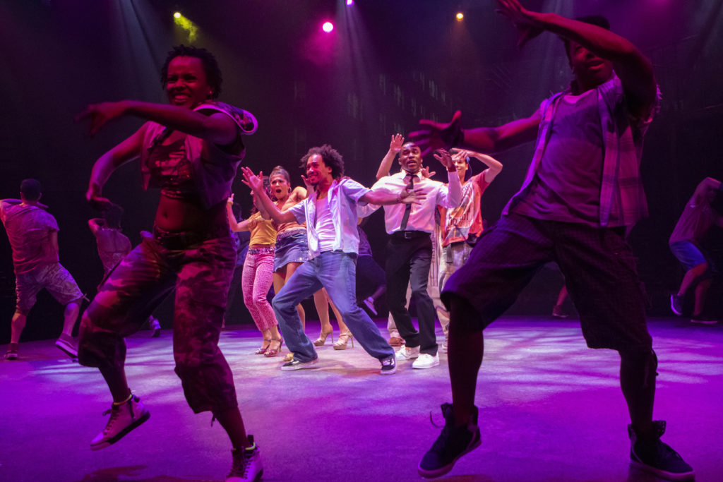 The company of IN THE HEIGHTS produced by Broadway At Music Circus at the Wells Fargo Pavilion August 20-25. Photo by Charr Crail.