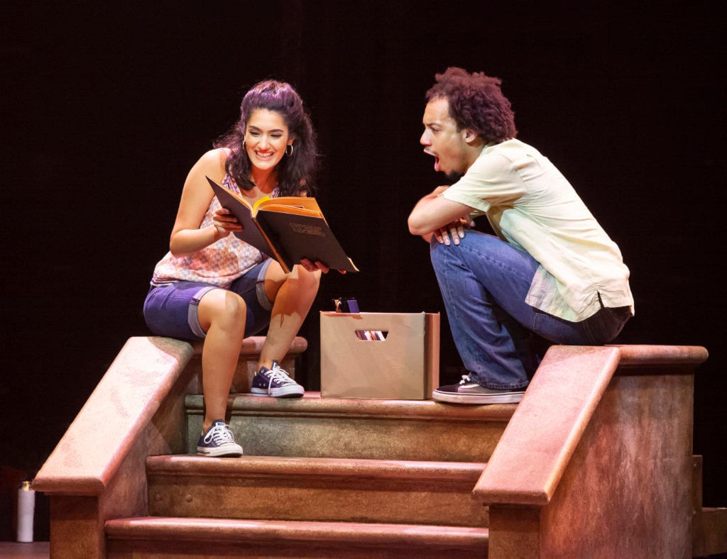 Didi Romero as Nina and Rodolfo Soto as Usnavi in the Broadway At Music Circus production of IN THE HEIGHTS at the Wells Fargo Pavilion August 20-25. Photo by Charr Crail.