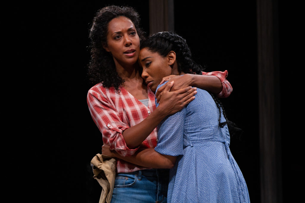 (L to R) Christina Acosta Robinson as Aunt Em and Adrianna Hicks as Dorothy in THE WIZ produced by Broadway At Music Circus at the Wells Fargo Pavilion August 6-11. Photo by Kevin Graft.