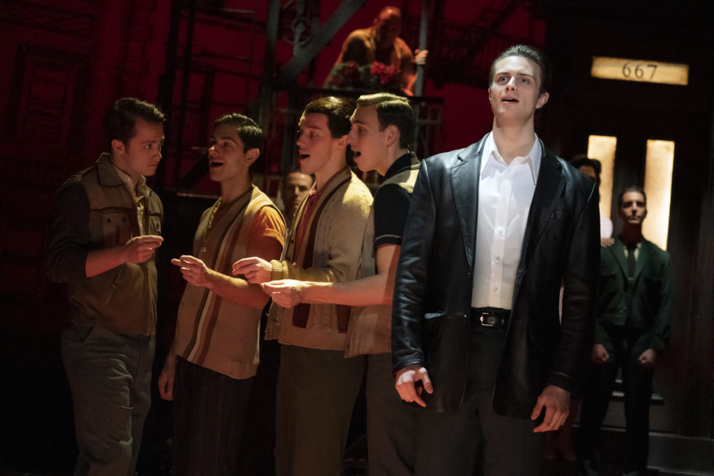 Alec Nevin as Calogero and the company of A BRONX TALE presented by Broadway On Tour Mar. 3 – 8, 2020 at Memorial Auditorium. Photo by Joan Marcus.