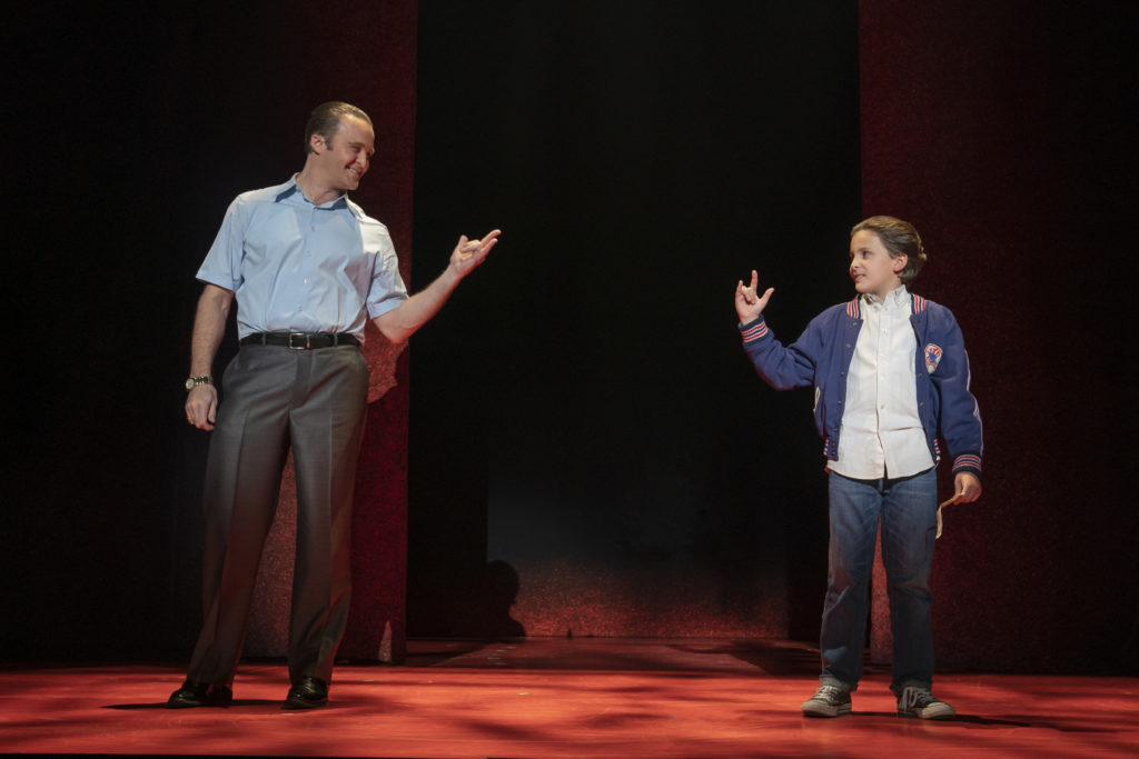 Jeff Brooks as Sonny and Trey Murphy as Young C in A BRONX TALE presented by Broadway On Tour Mar. 3 – 8, 2020 at Memorial Auditorium. Photo by Joan Marcus.