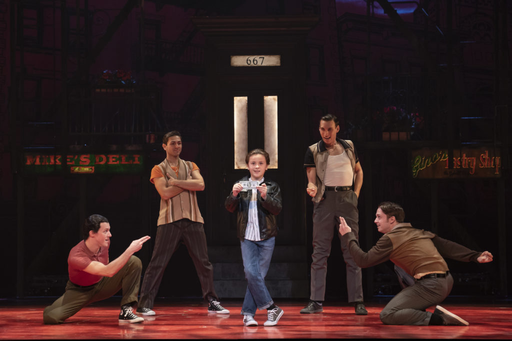 Trey Murphy as Young C and the company of A BRONX TALE presented by Broadway On Tour Mar. 3 – 8, 2020 at Memorial Auditorium. Photo by Joan Marcus.