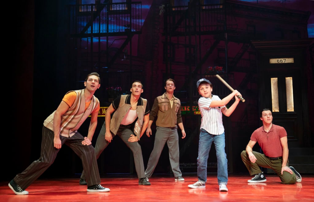 Trey Murphy as Young C and the company of A BRONX TALE presented by Broadway On Tour Mar. 3 – 8, 2020 at Memorial Auditorium. Photo by Joan Marcus.