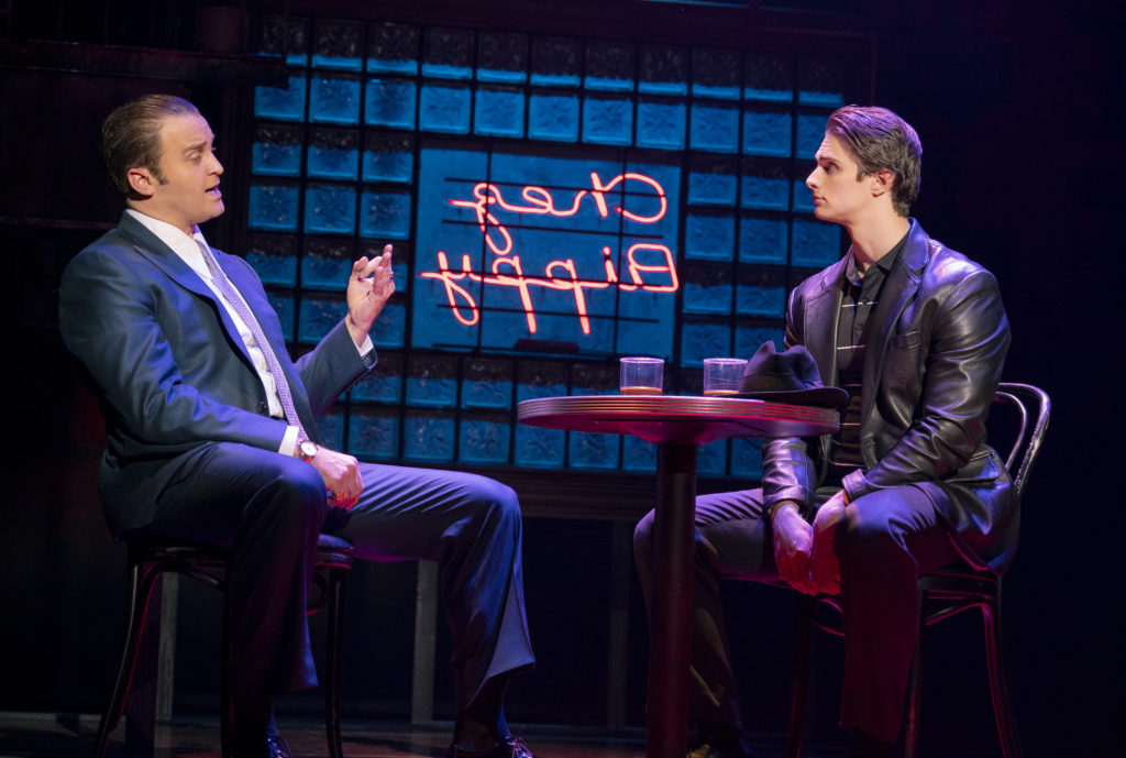 Jeff Brooks as Sonny and Alec Nevin as Calogero in A BRONX TALE presented by Broadway On Tour Mar. 3 – 8, 2020 at Memorial Auditorium. Photo by Joan Marcus.