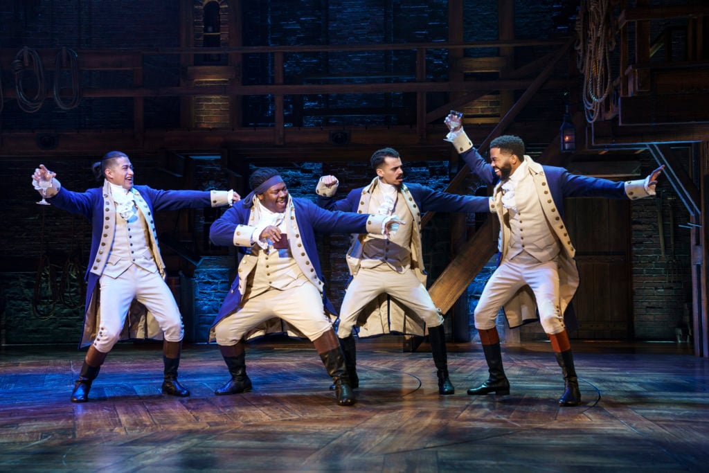 Company of HAMILTON presented by Broadway On Tour September 15 – October 10, 2021 at the SAFE Credit Union Performing Arts Center. Photo by Joan Marcus.