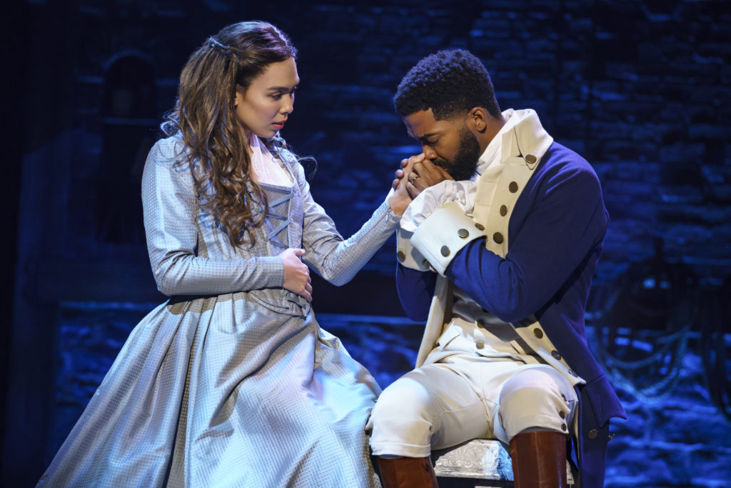 Julia K. Harriman and Julius Thomas III in HAMILTON presented by Broadway On Tour September 15 – October 10, 2021 at the SAFE Credit Union Performing Arts Center. Photo by Joan Marcus.