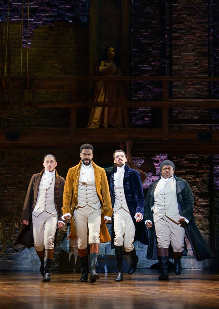 Company of HAMILTON presented by Broadway On Tour September 15 – October 10, 2021 at the SAFE Credit Union Performing Arts Center. Photo by Joan Marcus.
