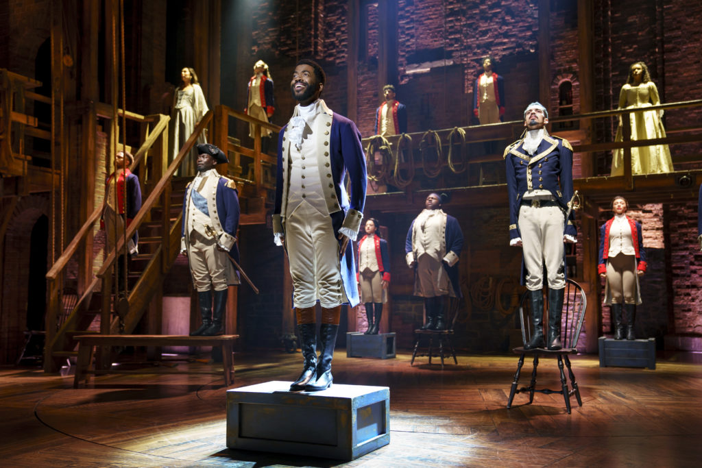 Company of HAMILTON presented by Broadway On Tour September 15 – October 10, 2021 at the SAFE Credit Union Performing Arts Center. Photo by Joan Marcus.