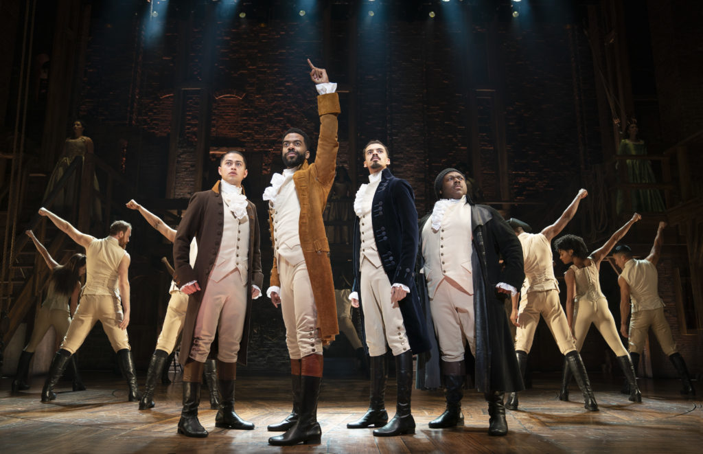 Company of HAMILTON presented by Broadway On Tour September 15 – October 10, 2021 at the SAFE Credit Union Performing Arts Center. Photo by Joan Marcus.