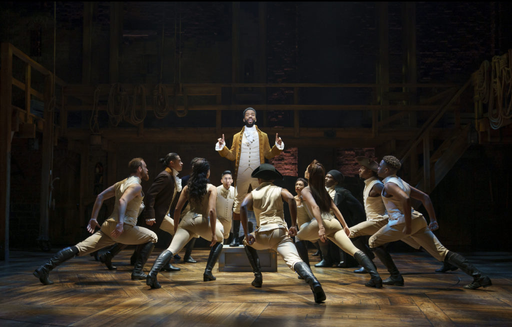 Company of HAMILTON presented by Broadway On Tour September 15 – October 10, 2021 at the SAFE Credit Union Performing Arts Center. Photo by Joan Marcus.