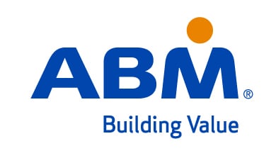 A blue and orange logo for ABM Industries