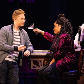 Drew Becker as Michael Dorsey and Ashley Alexandra as Julie Nichols in the National Tour of TOOTSIE. Photo by Evan Zimmerman for MurphyMade.