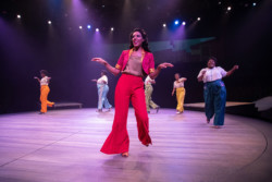 Christina Acosta Robinson as Shug Avery and the company of the Broadway At Music Circus production of THE COLOR PURPLE at the UC Davis Health Pavilion August 23-28. Photo by Charr Crail.